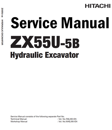 Hitachi ZX55U-5B Hydraulic Excavator Service Repair Manual