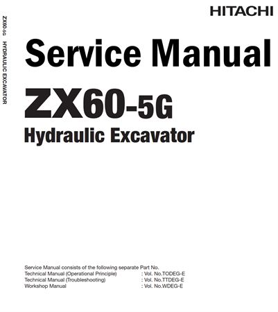 Hitachi ZX60-5G Hydraulic Excavator Service Repair Manual