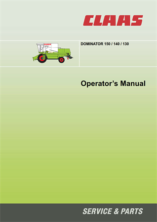 Claas Dominator 130/140/150 Combine Harvester Operator's Manual