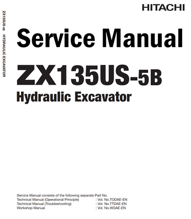 Hitachi ZX135US-5B Hydraulic Excavator Service Repair Manual