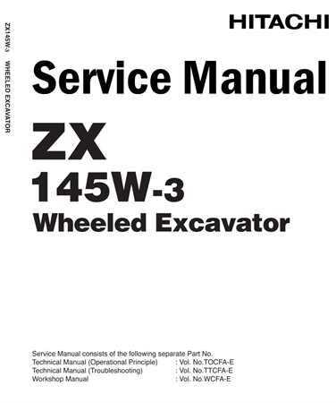 Hitachi ZX145W-3 Wheeled Excavator Service Repair Manual