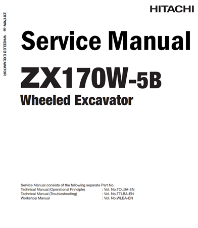 Hitachi ZX170W-5B Wheeled Excavator Service Repair Manual