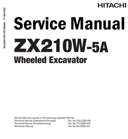 Hitachi ZX210W-5A Wheeled Excavator Service Repair Manual