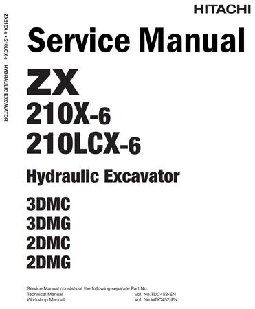 Hitachi ZX210X-6, ZX210LCX-6 Hydraulic Excavator