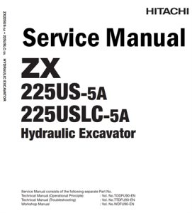 Hitachi ZX225US-5A, ZX225USLC-5A Hydraulic Excavator Service Repair Manual