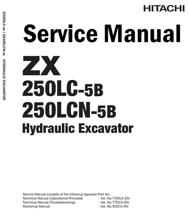 Hitachi ZX250LC-5B, ZX250LCN-5B Hydraulic Excavator