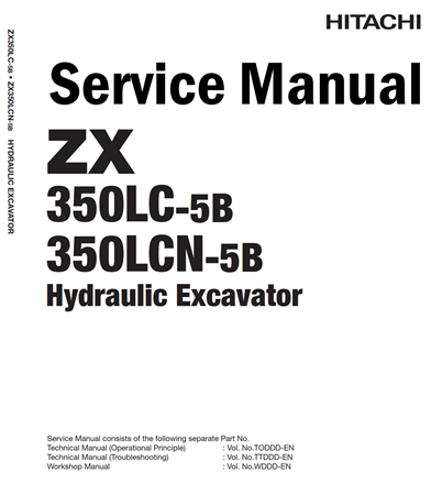 Hitachi ZX350LC-5B, ZX350LCN-5B Hydraulic Excavator