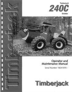 Timberjack 240C Series Skidders Operator's Manual