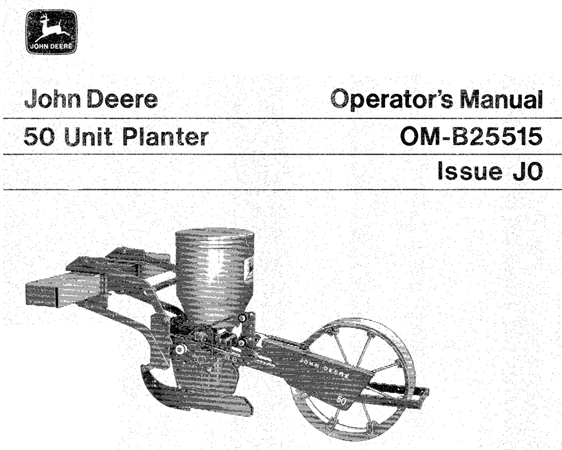 John Deere 50 Unit Planter Operator's Manual