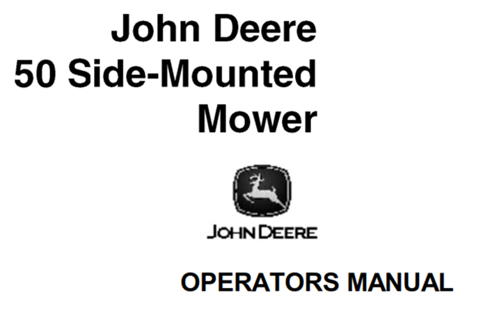 John Deere 50 Side-Mounted Mower Operator's Manual