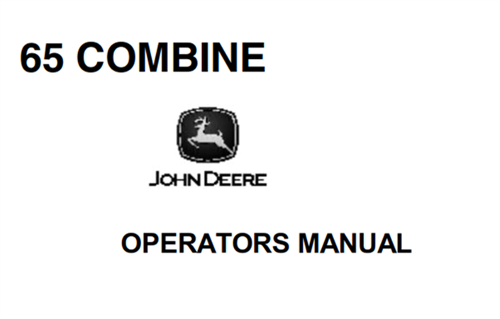 John Deere 65 Combine Operator's Manual