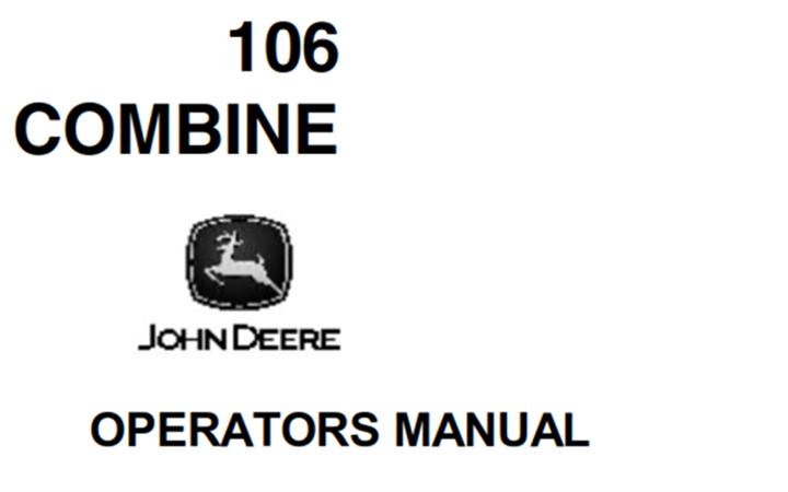 John Deere 106 Combine Operator's Manual