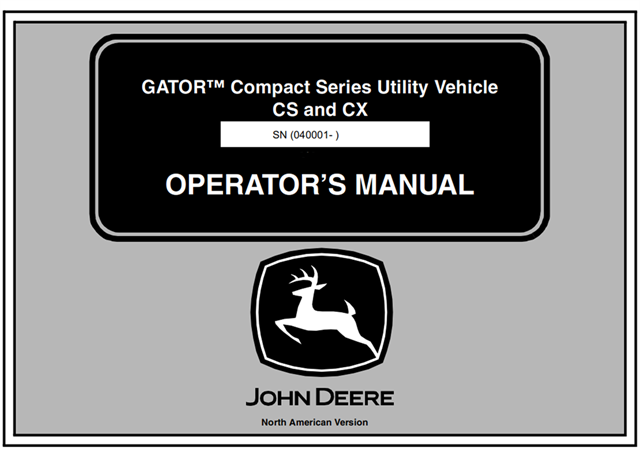 John Deere CS & CX GATOR Compact Series Utility Vehicle