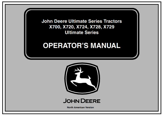 John Deere X700, X720, X724, X728, X729 Ultimate Series Tractors