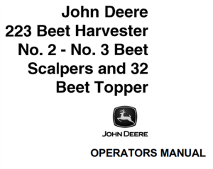 John Deere 223 Beet Harvester No.2 - No.3 Beet Scalpers and 32 Beet Topper