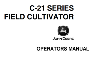 John Deere C-21 Series Field Cultivator Operator's Manual