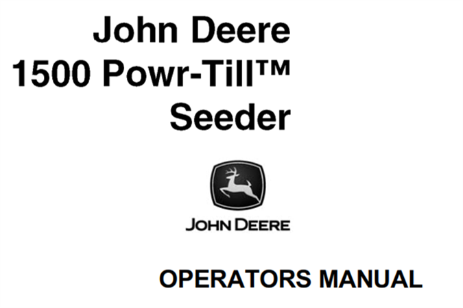 John Deere 1500 Powr-Till Seeder Operator's Manual