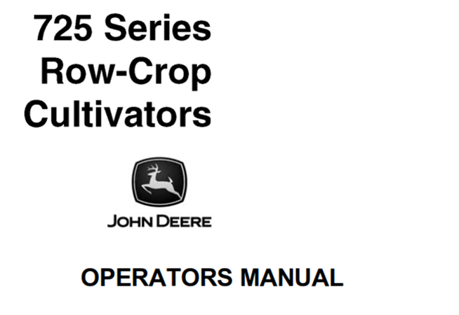 John Deere 725 Series Row-Crop Cultivators Operator's Manual