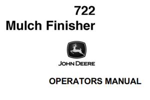 John Deere 722 Mulch Finisher Operator's Manual