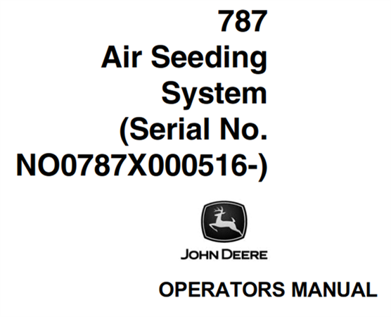 John Deere 787 Air Seeding System Operator's Manual