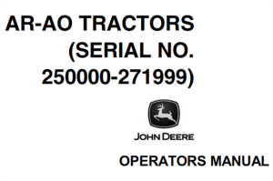 John Deere AR-AO Tractors Operator's Manual