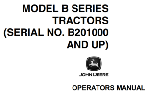 John Deere Model B Series Tractors Operator's Manual