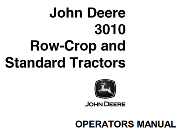 John Deere 3010 Row-Crop and Standard Tractors