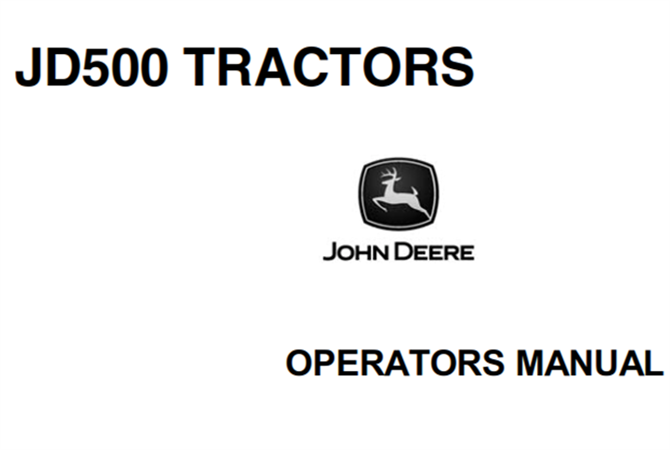 John Deere JD500 Tractors Operator's Manual