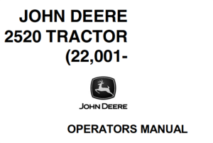 John Deere 2520 Tractor Operator's Manual