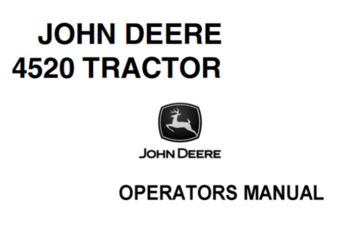 John Deere 4520 Tractor Operator's Manual