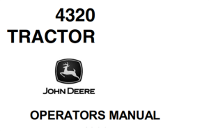 John Deere 4320 Tractor Operator's Manual