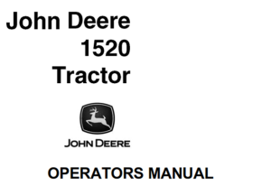 John Deere 1520 Tractor Operator's Manual