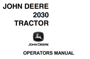 John Deere 2030 Tractor Operator's Manual