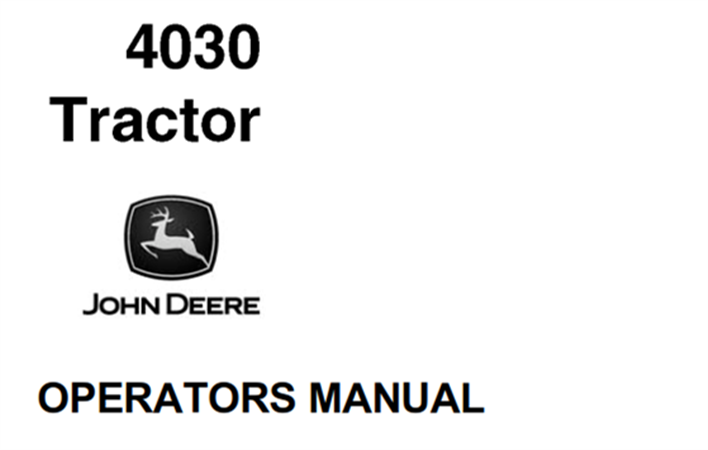 John Deere 4030 Tractor Operator's Manual