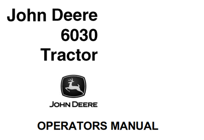 John Deere 6030 Tractor Operator's Manual