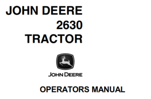 John Deere 2630 Tractor Operator's Manual