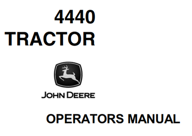 John Deere 4440 Tractor Operator's Manual