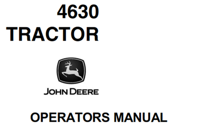 John Deere 4630 Tractor Operator's Manual