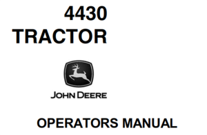 John Deere 4430 Tractor Operator's Manual