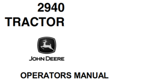 John Deere 2940 Tractor Operator's Manual