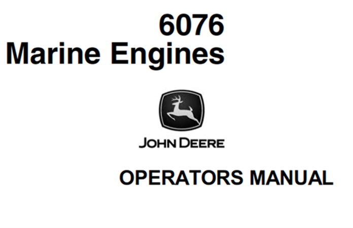 John Deere 6076 Marine Engines Operator's Manual