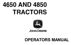 John Deere 4650 & 4850 Tractors Operator's Manual