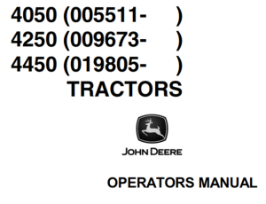 John Deere 4050, 4250, 4450 Tractors Operator's Manual