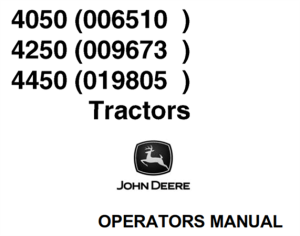 John Deere 4050, 4250, 4450 Tractors Operator's Manual