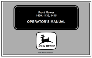 John Deere 1420, 1435, 1445 Front Mower Operator's Manual