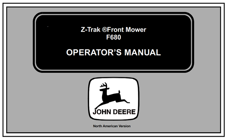 John Deere F680 Z-Trak Front Mower Operator's Manual