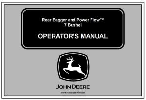 John Deere 7 Bushel Rear Bagger and Power Flow Operator's Manual