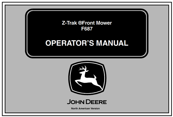 John Deere F687 Z-Trak Front Mower Operator's Manual