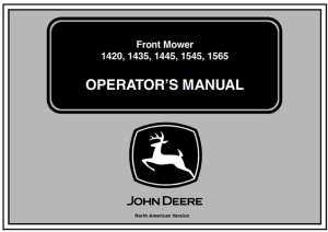 John Deere 1420, 1435, 1445, 1545, 1565 Front Mower