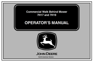 John Deere Commercial Walk Behind Mower 7H17 & 7H19